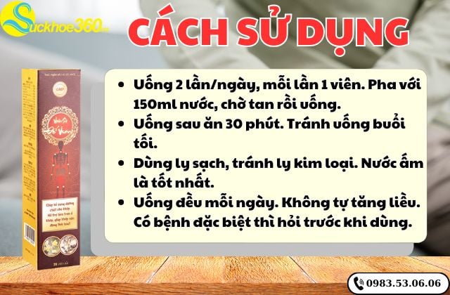 Hướng dẫn sử dụng viên sủi đế vương