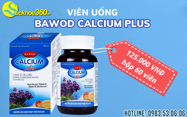 Viên uống Bawod Calcium Plus hộp 60 viên giá bao nhiêu?