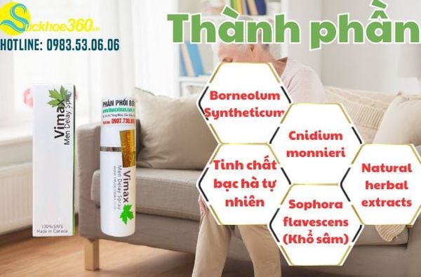 Thành Phần Vimax Men Delay Spray