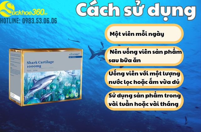 Hướng dẫn sử dụng viên uống Vitatree Shark Cartilage 1000mg