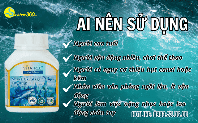 Vitatree Shark Cartilage 1000mg đối tượng sử dụng