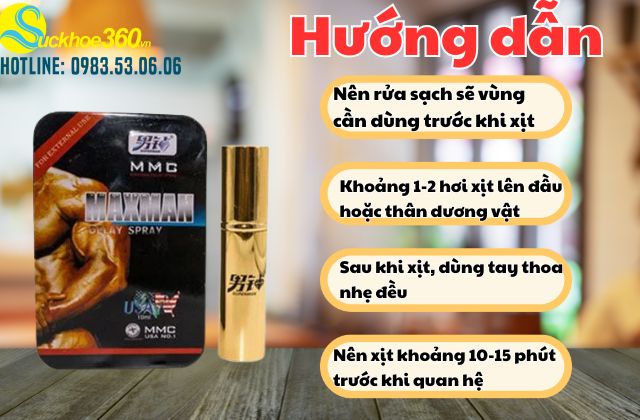 Hướng dẫn sử dụng xịt Maxman USA đúng cách