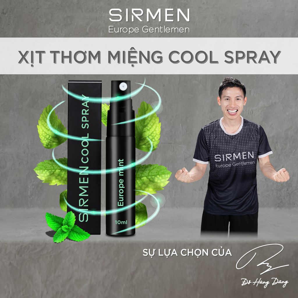 SIRMEN Europe Mint Cool Spray: Làn Gió Mới Cho Hơi Thở Nam Tính