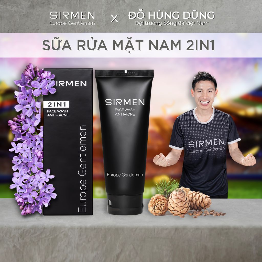 Sữa Rửa Mặt Nam 2 in 1 SIRMEN: Cho Làn Da Sạch Sâu Và Không Mụn