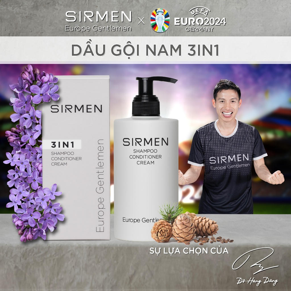 Dầu gội nam 3in1 hương nước hoa châu Âu SIRMEN Europe Gentlemen