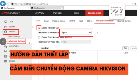 Hướng dẫn bật cảm biến chuyển động camera IP Hikvision