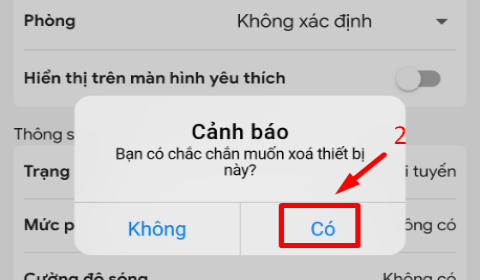 Hướng dẫn xóa thiết bị khỏi ứng dụng Javis Smart