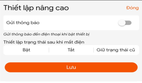 Hướng dẫn thiết lập trạng thái thiết bị sau khi mất điện và có điện trở lại