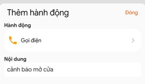 Hướng dẫn thiết lập hành động gọi điện cảnh báo khi thiết lập kịch bản hoặc tự động hóa