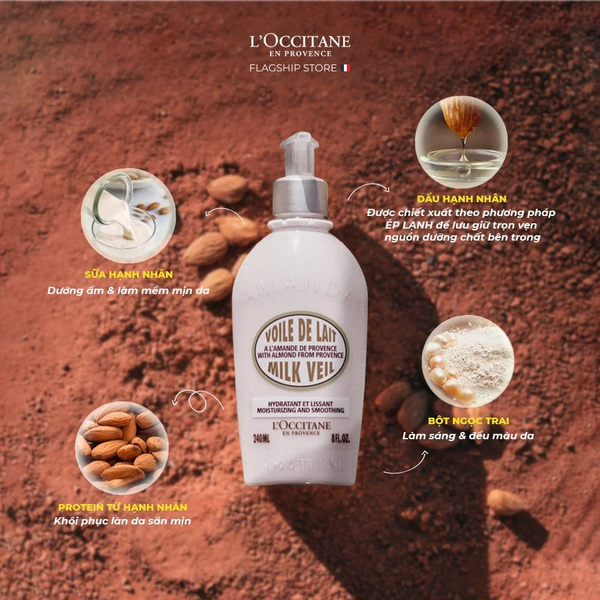 Sữa Dưỡng Thể Hạnh Nhân Almond Milk Veil từ hạnh nhân cao cấp