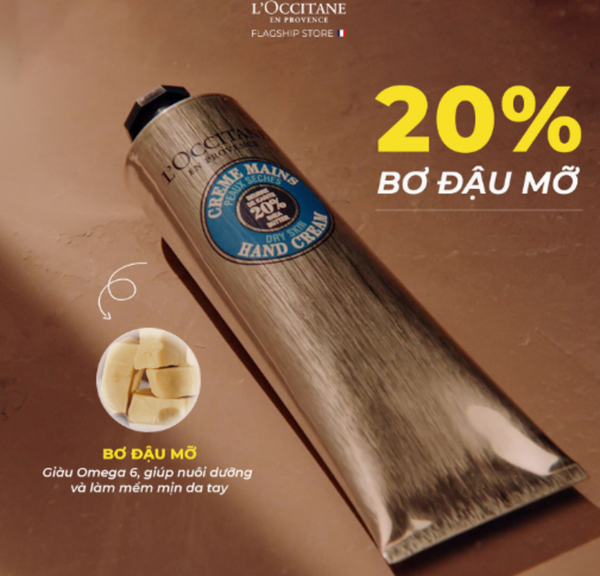 Kem dưỡng da tay 20% Bơ Đậu Mỡ Shea Butter Hand Cream cho da khô và nhạy cảm