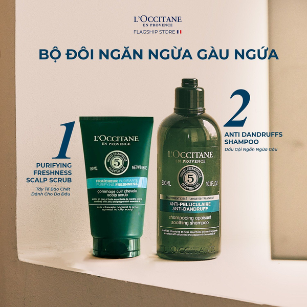Sản phẩm dầu gội L’Occitane với các thành phần dịu nhẹ, lành tính