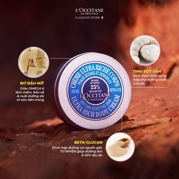 Shea Butter Ultra Rich Body Cream giúp dưỡng ẩm làn da lên đến 72H