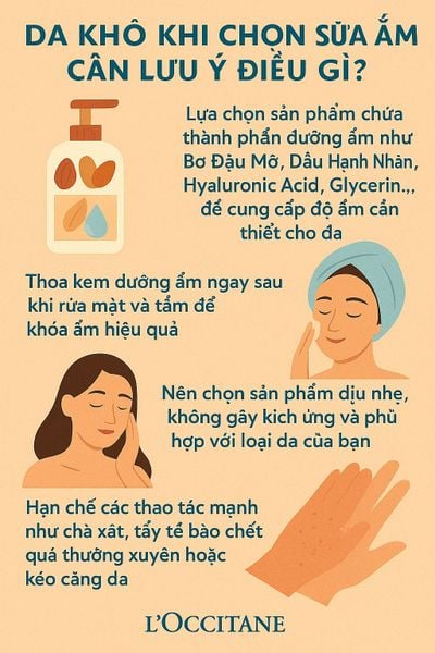 sữa tắm dưỡng ẩm cho da khô