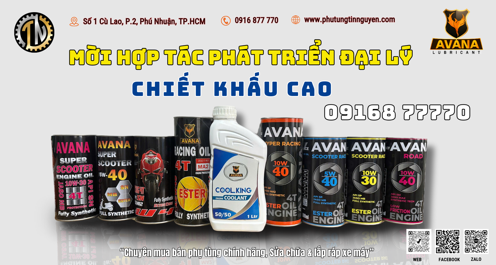 CƠ HỘI HỢP TÁC CÙNG AVANA LUBRICANT – CHIẾT KHẤU CAO, HỖ TRỢ ĐẠI LÝ TỐ