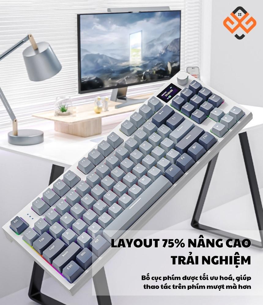 Bàn phím cơ không dây Attack Shark K86RGB có layout thiết kế tối ưu