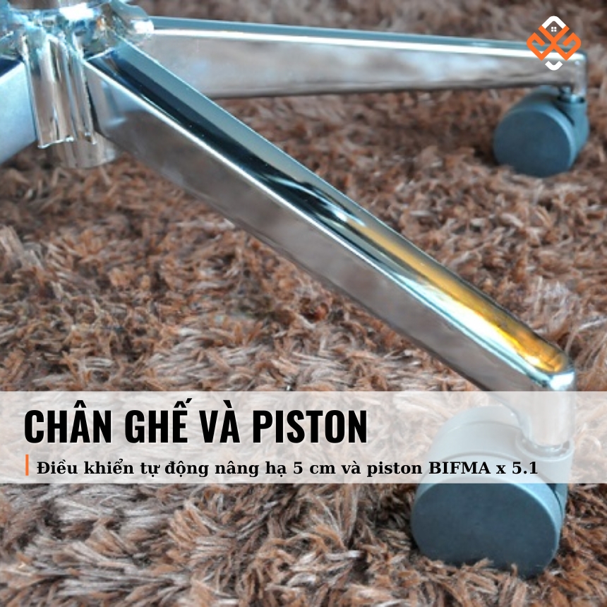 Chân ghế tự động nâng hạ 5cm ghế công thái học Spider 01