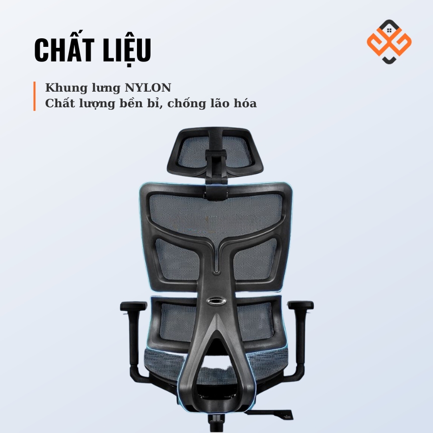 Chất liệu ghế công thái học Ergonomic 06