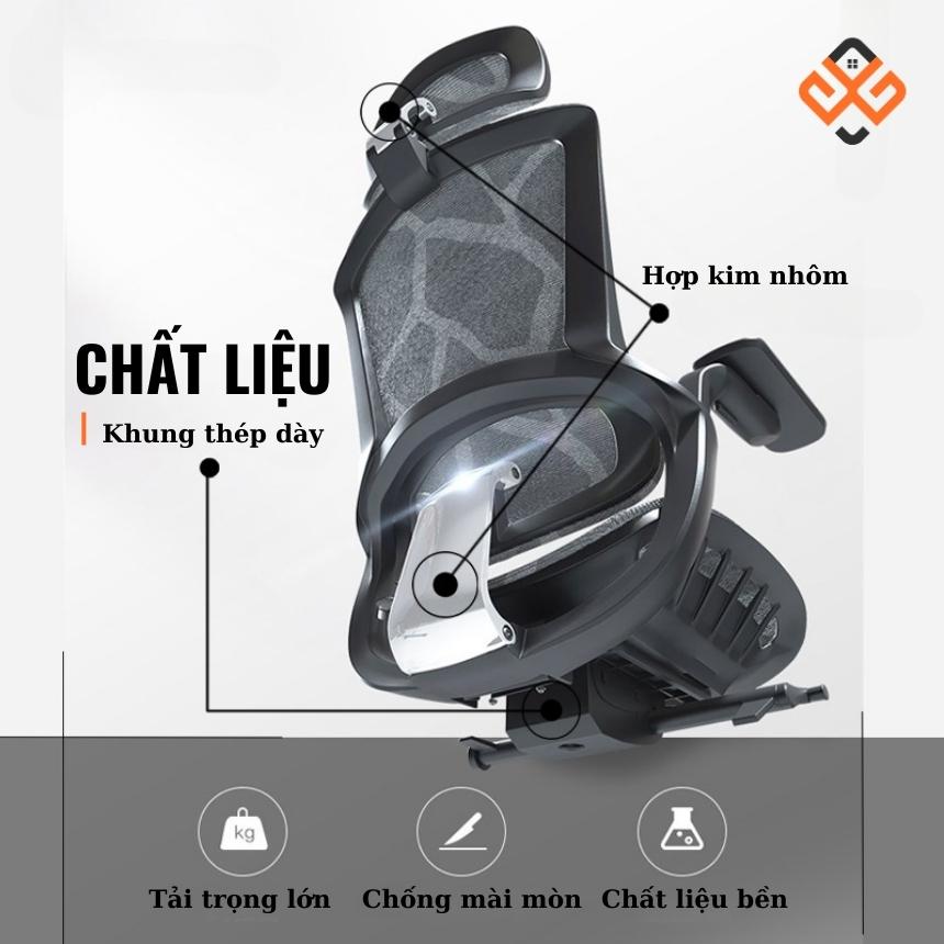 Ghế công thái học Ergonomic 04 chất liệu lưới thoáng khí