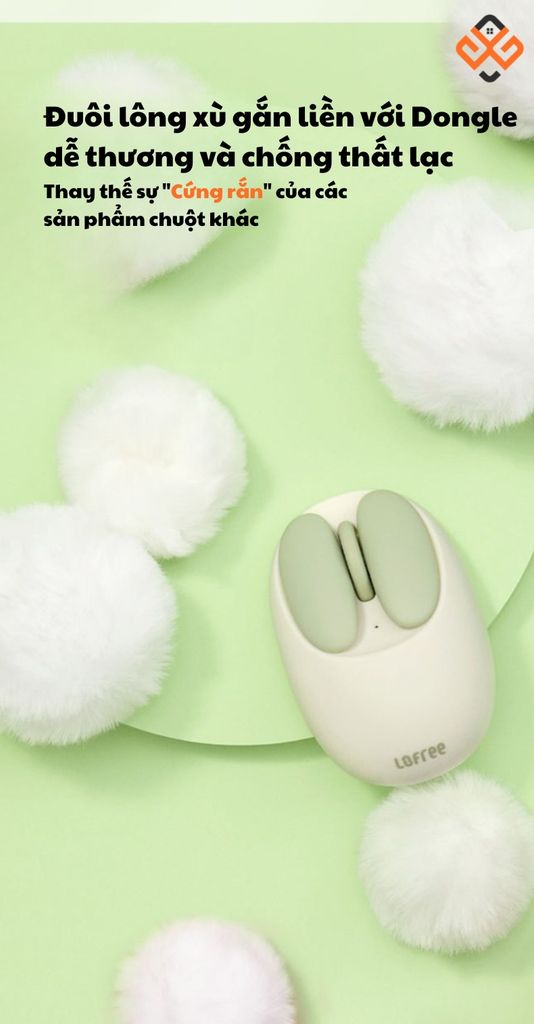 Chuột Lofree cánh hoa nhỏ có lông xù gắn vào dongle giúp tránh thất lạc