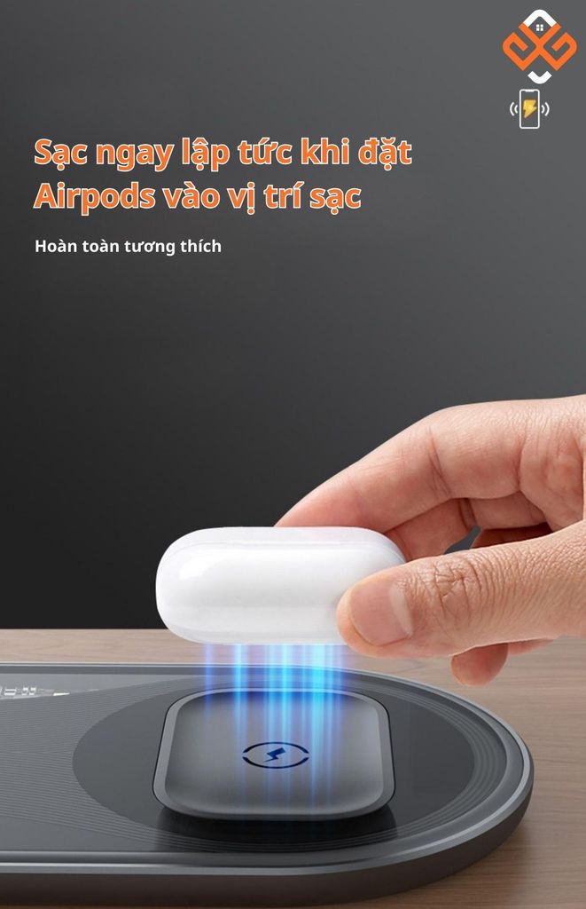 Đế sạc không dây trong suốt PISEN phù hợp hoàn hảo cho Airpods