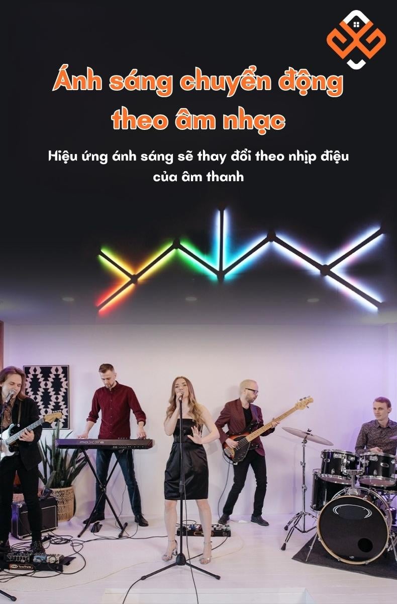Đèn LED thanh treo tường có khả năng cảm biến âm thanh, nháy theo nhạc