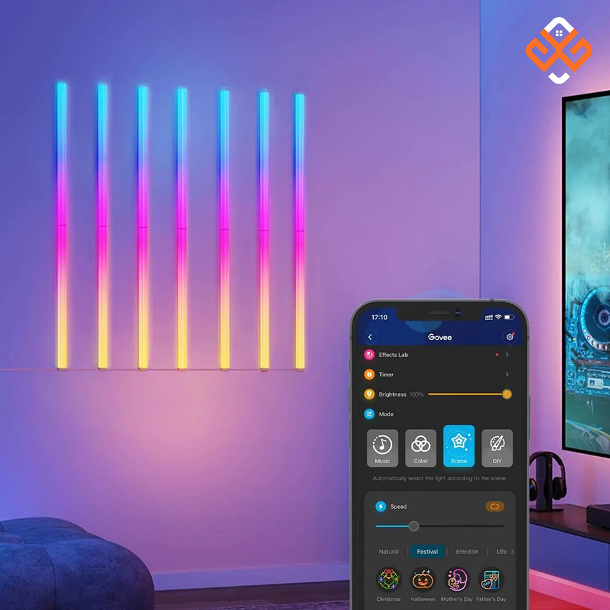Đèn LED Govee Glide Lively RGBIC H610A có đến 11 chế độ âm nhạc
