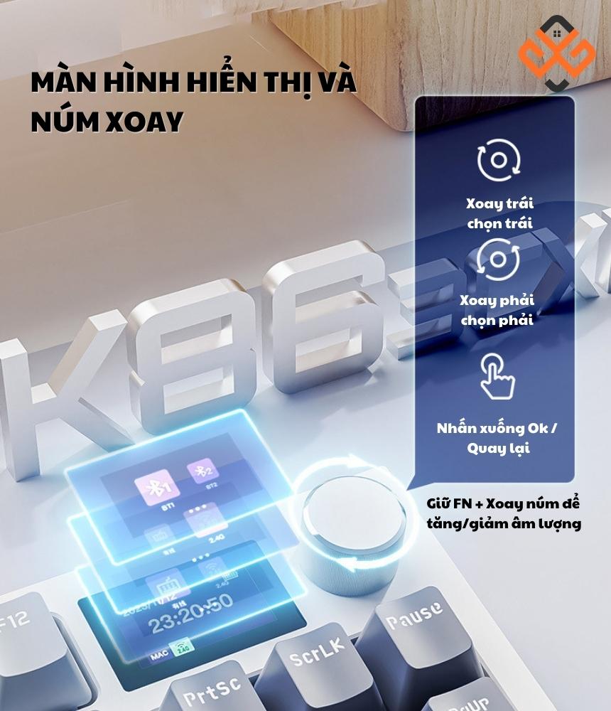 Núm xoay Attack Shark K86RGB điều khiển đa chức năng