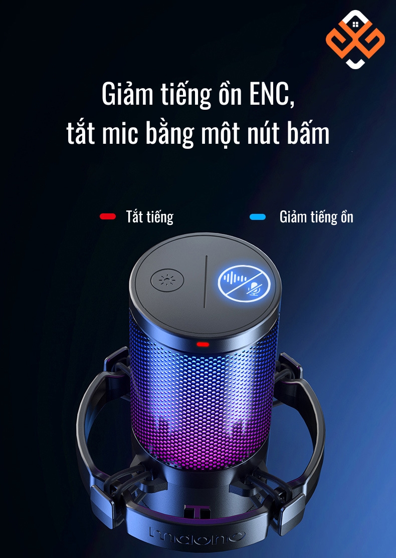 Mic thu âm Maono DM20 bên cạnh có khả năng giảm tiếng ồn, còn có khả năng điều khiển tiện lợi