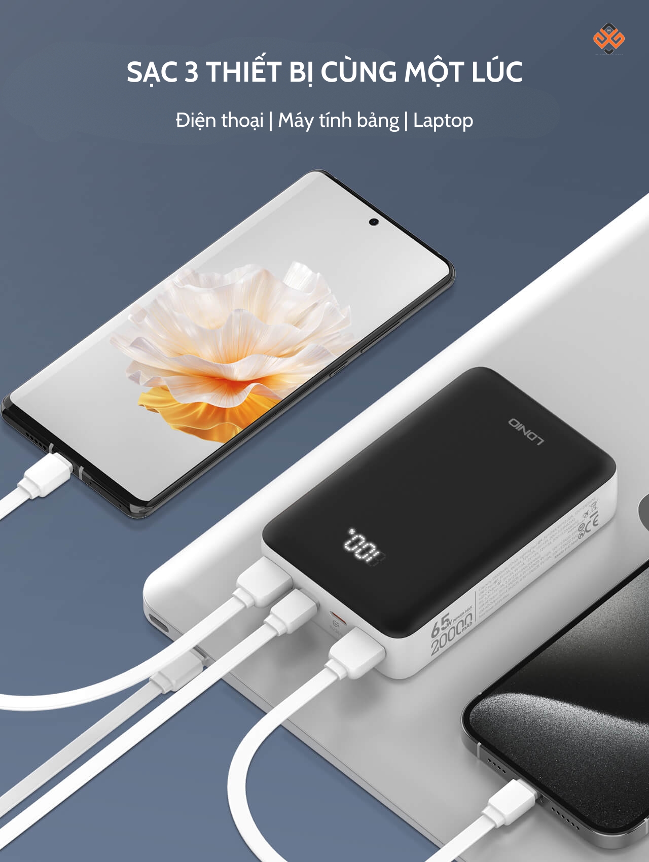 Sạc dự phòng LDNIO sạc nhiều thiết bị cùng một lúc