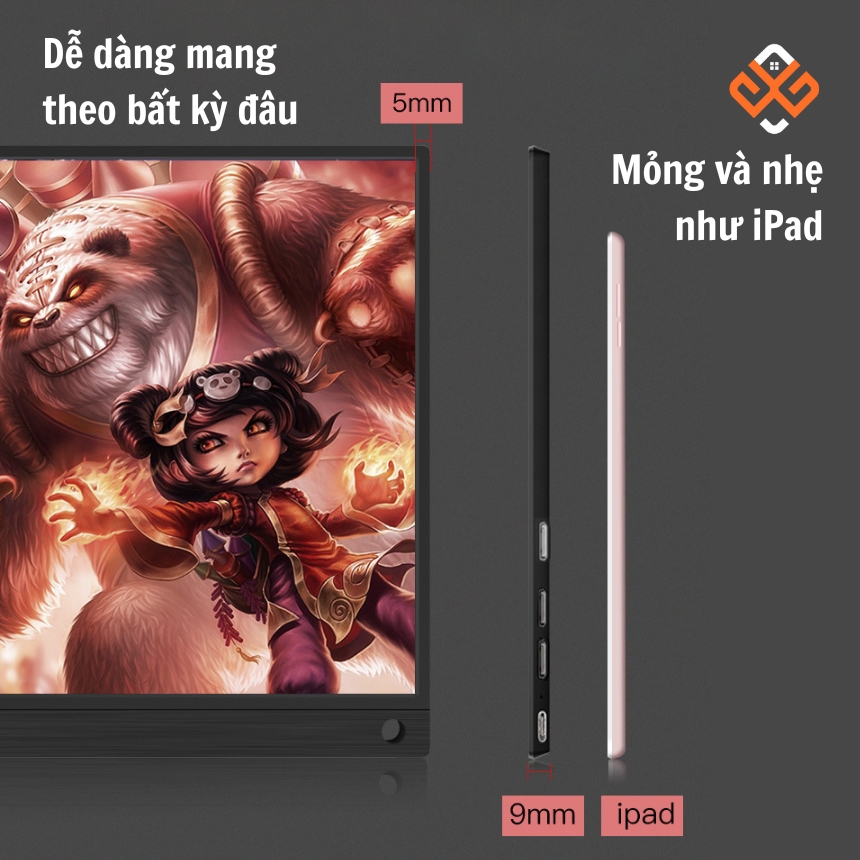 Màn hình di động mỏng nhẹ, di chuyển tiện lợi