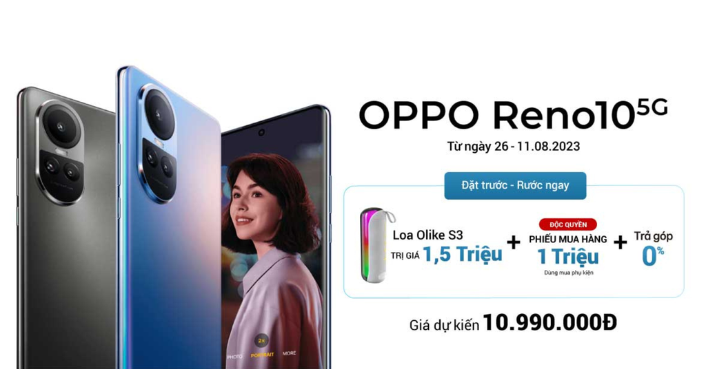 Sở hữu OPPO Reno 10 mới nhất, đặt trước ngay tại Phương Tùng