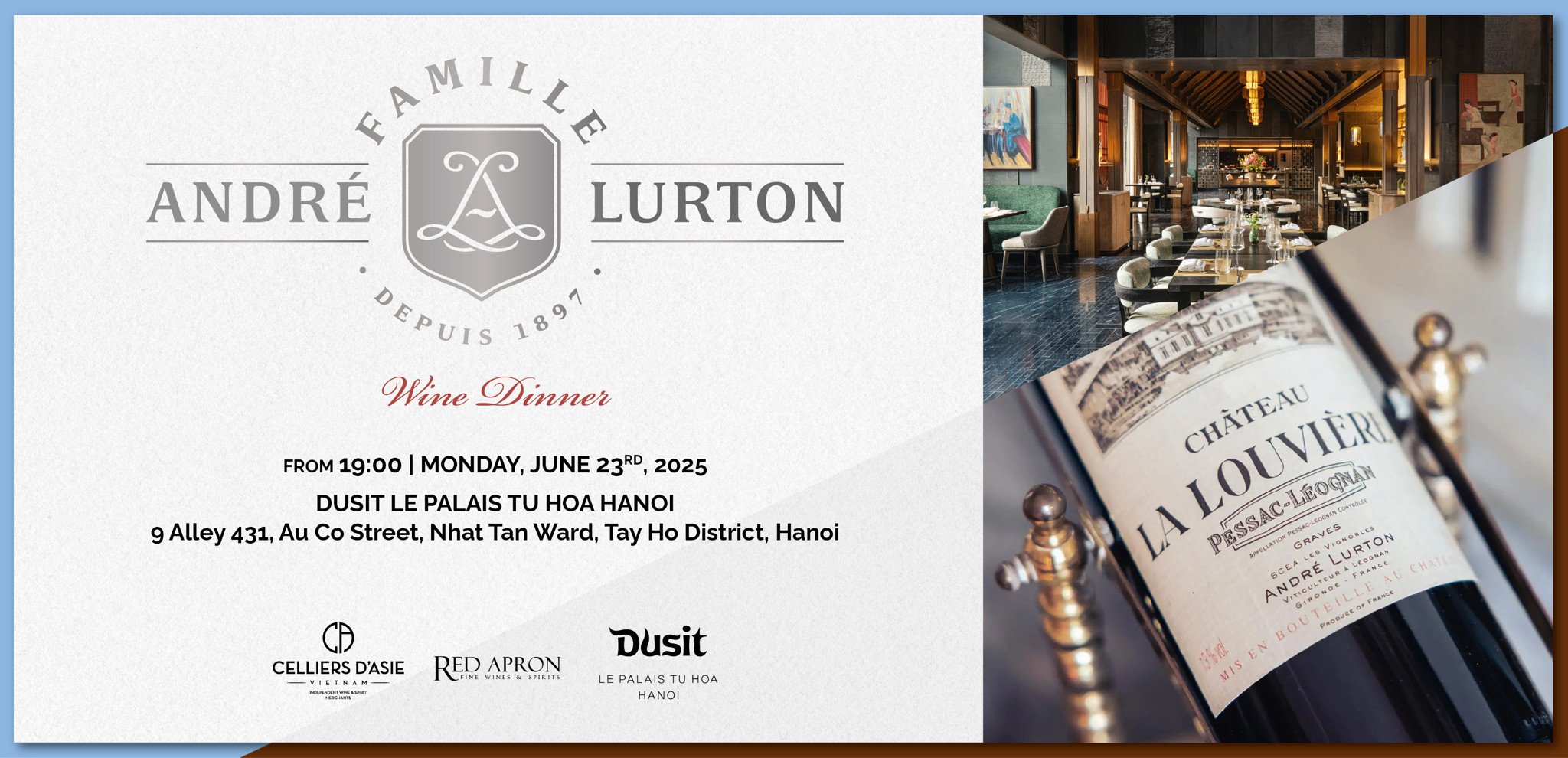 ANDRE LURTON WINE DINNER | DUSIT LE PALAIS TU HOA HA NOI