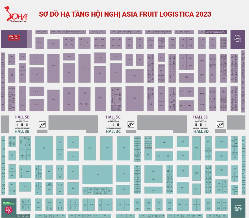 Sơ đồ hạ tầng hội chợ asia fruit logistica