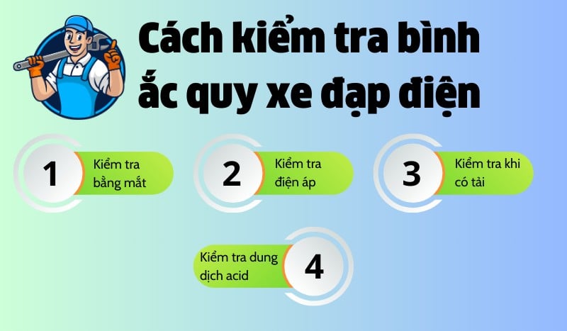 Cách kiểm tra ắc quy xe đạp điện