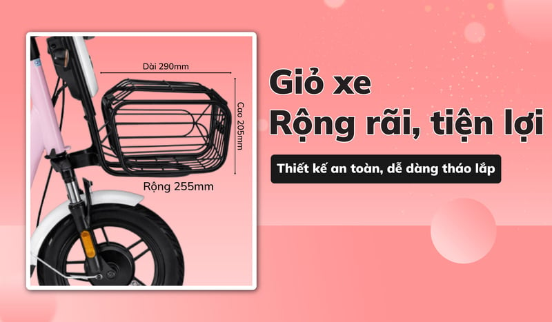 Giỏ của xe đạp điện Yadea IGO