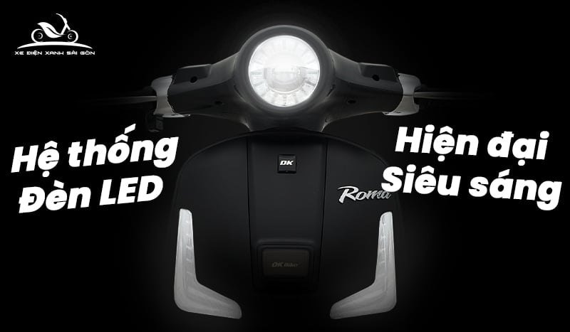 Hệ thống đèn của xe máy điện DK Roma SI