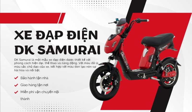 Xe đạp điện DK Samurai màu đỏ