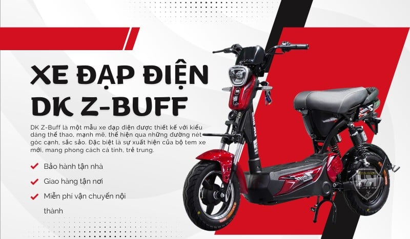 Xe đạp điện DK Z-Buff màu đỏ