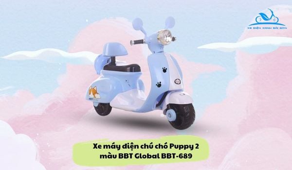 Xe máy điện trẻ em trẻ em chú chó Puppy 2 màu BBT Global BBT-689