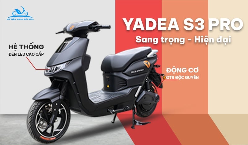 Kiểu dáng thiết kế xe máy điện Yadea S3 Pro