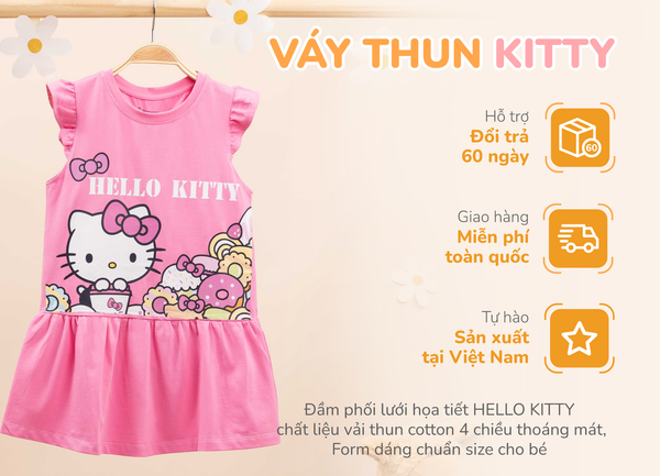 Mèo Bông Hello Kitty Váy Yếm | Gấu Bông Teddy