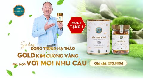 Đông Trùng Hạ Thảo Gold Kim Cương Vàng – Phù hợp mọi nhu cầu chăm sóc sức khỏe - MUA 3 TẶNG 1