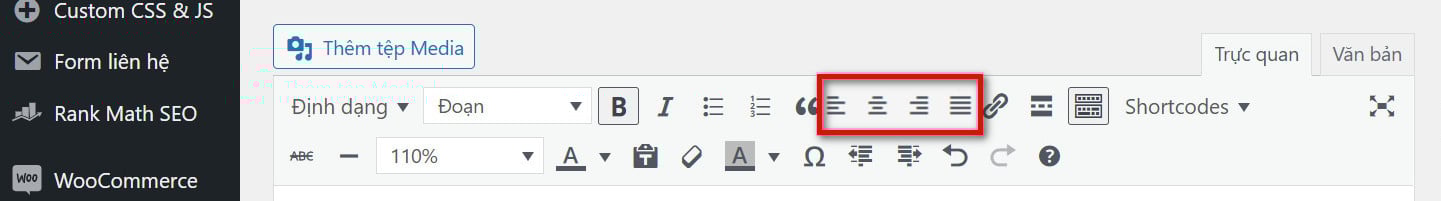 Chỉnh lề trong Wordpress