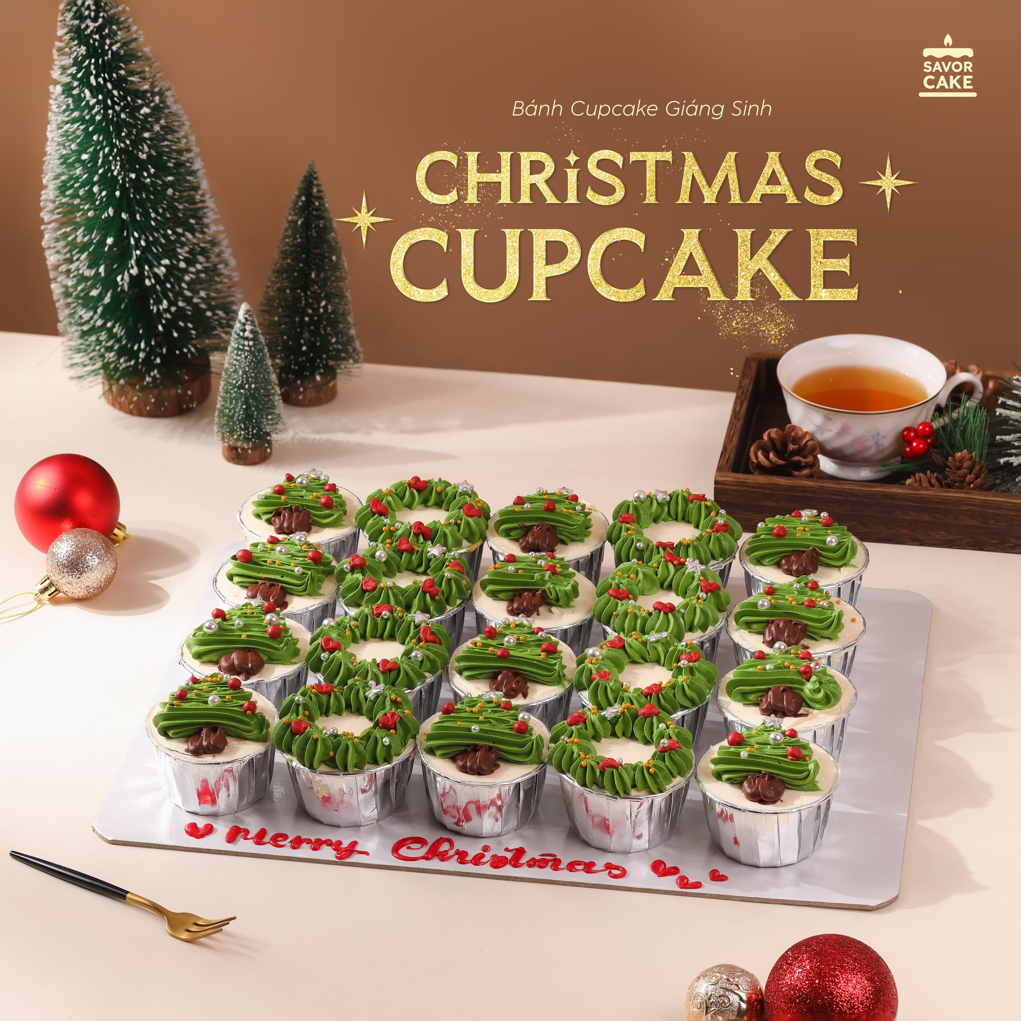 Content về bánh ngọt - Christmas Cupcake
