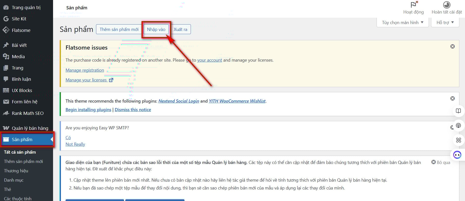 Nhập sản phẩm hàng loạt vào Website Wordpress