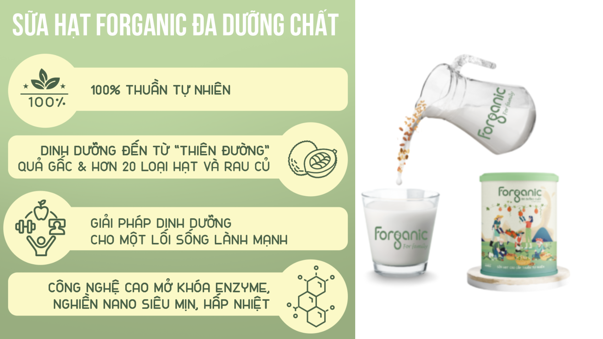 Lợi ích của sữa hạt dinh dưỡng Forganic