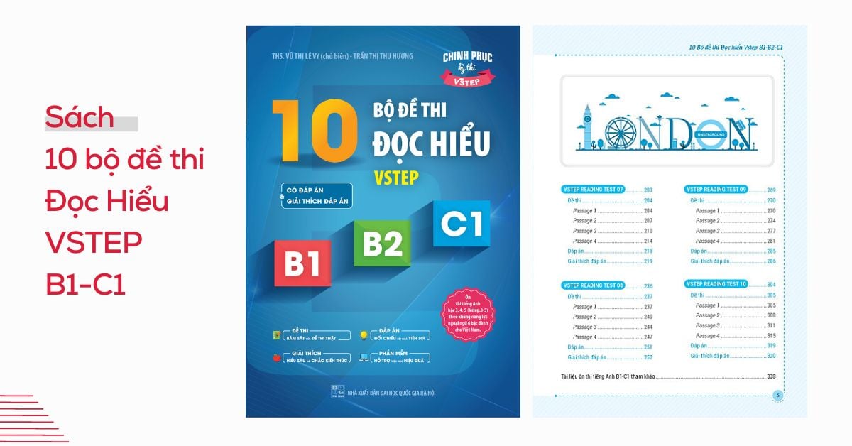 Sách VSTEP 10 bộ đề thi Đọc Hiểu VSTEP B1-C1