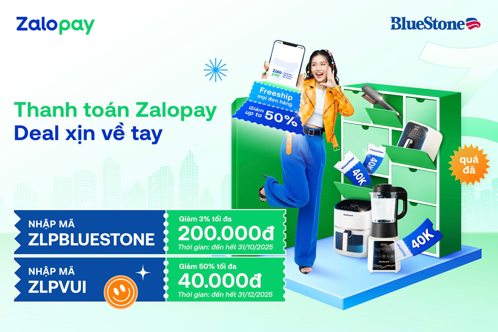 Tiết kiệm cực khủng khi thanh toán Zalopay cùng BlueStone!