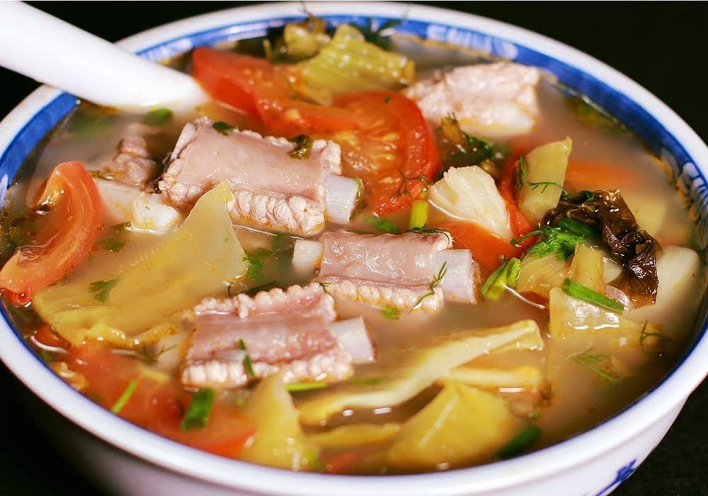 Hướng dẫn nấu canh cải chua sườn non heo ngon cơm